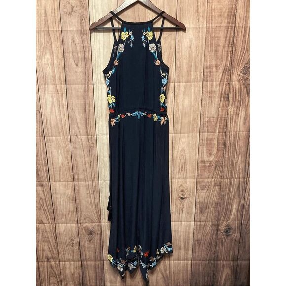Calypso St. Barth XS Rodru floral Embroidered dress blue 100% Silk maxi - Picture 9 of 15